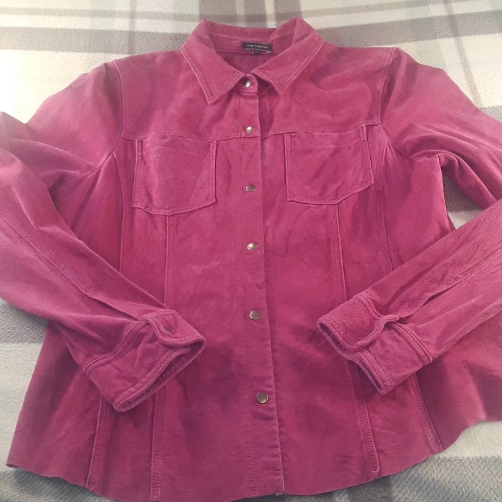 New Frontier Pink Suede Leather Jacket Sz. MED